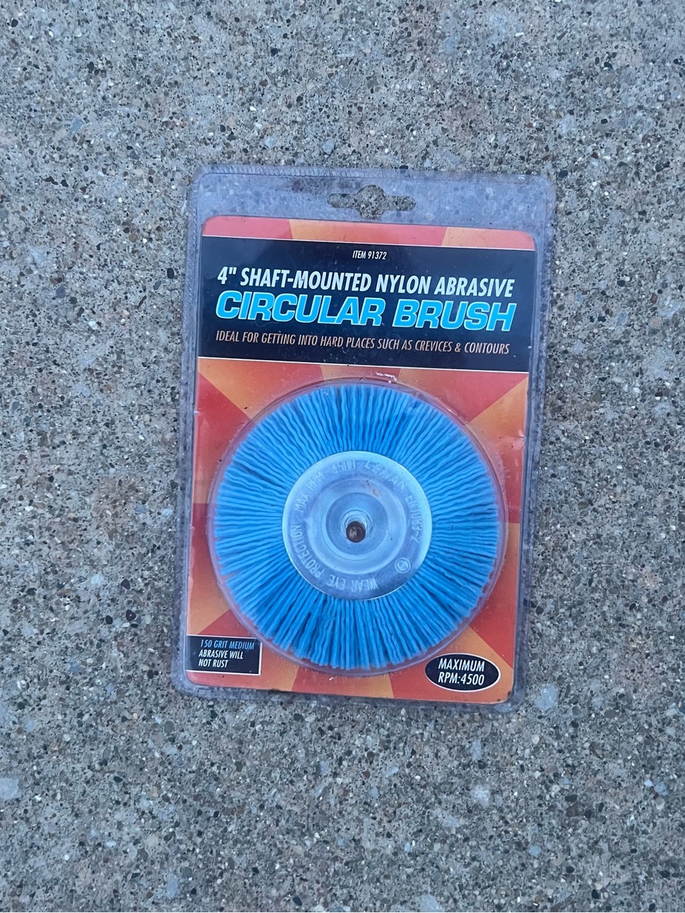 4" Shaft-Mounted Nylon Abrasive Circular Brush - Blue